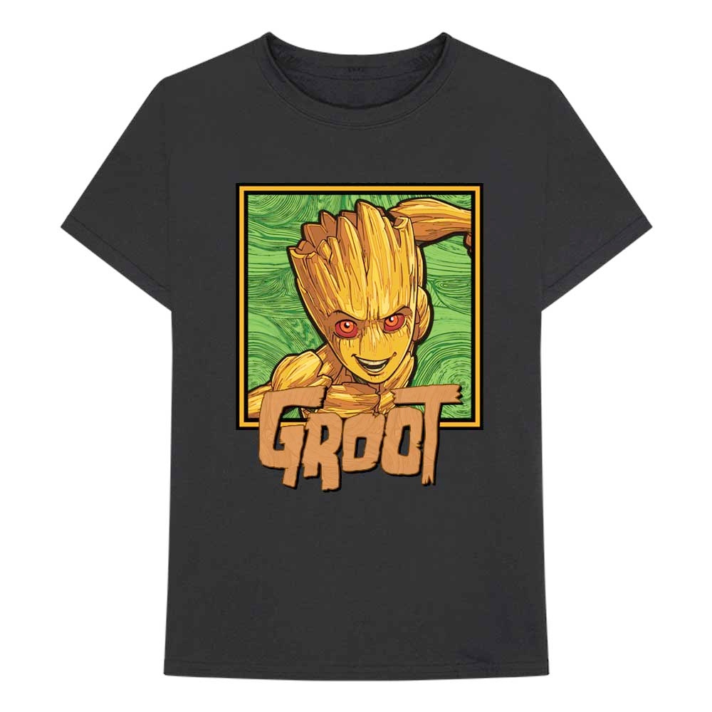 Marvel Guardians Of The Galaxy - I Am Groot Groot Square Tshirt Homme - Noir